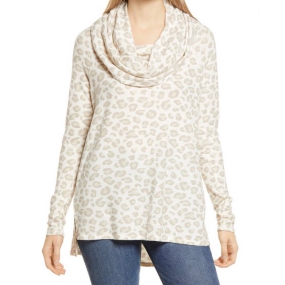 NWOT Gibson Convertible Neckline Cozy Fleece Tunic